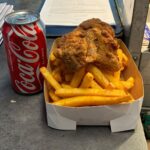 Chips, 2 pieces of chicken and 375ml can
